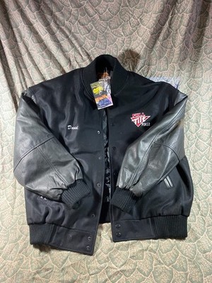 Full Tilt Poker Leather Wool Varsity Jacket ''David''  - Size XL