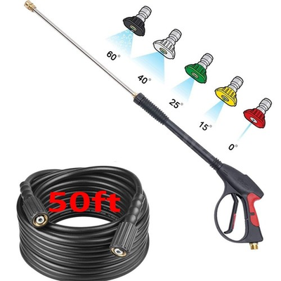 #ad High Pressure 4000PSI Car Power Washer Gun Spray Wand Lance Nozzle 50ft Hose $40.89