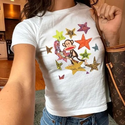 Monkey Star Graphic Baby Tee Y2K Cartoon Aesthetic Streetwear Retro Gift Cute