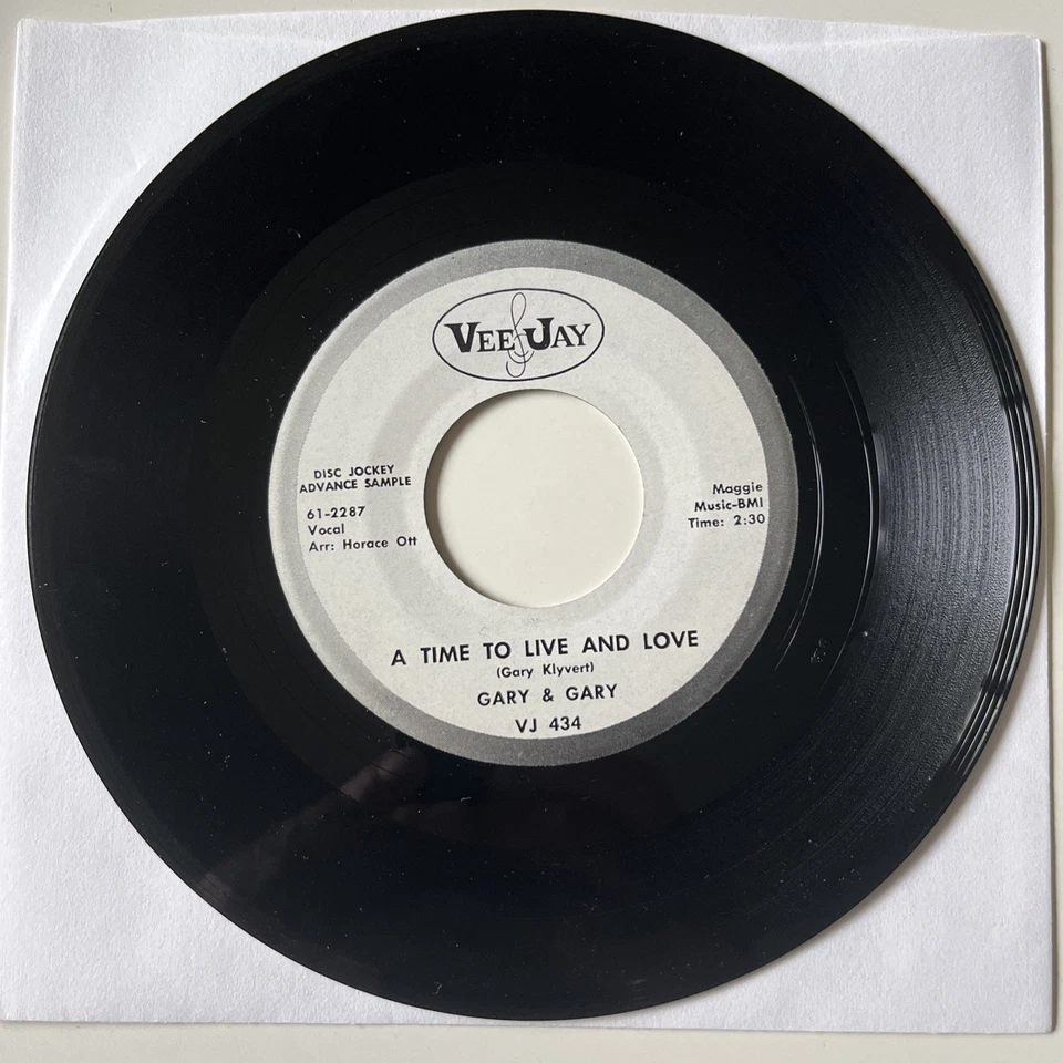 Gary & Gary – Bustin' Loose / A Time To Live And Love VEE JAY PROMO 1962 R&B NM Foto 3 de 4