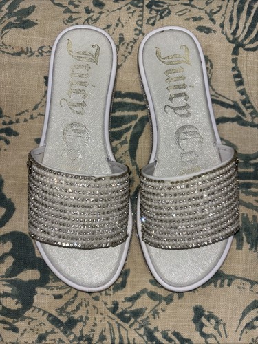 Juicy Couture YRIE Pearl & Rhinestone Slide Sandals Size 7.5 - Picture 3 of 8