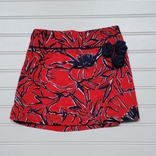 Lilly Pulitzer Girls Floral Skirt Size 7 Red Navy