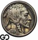1918-S Buffalo Nickel, Low Mintage Key Date, AU