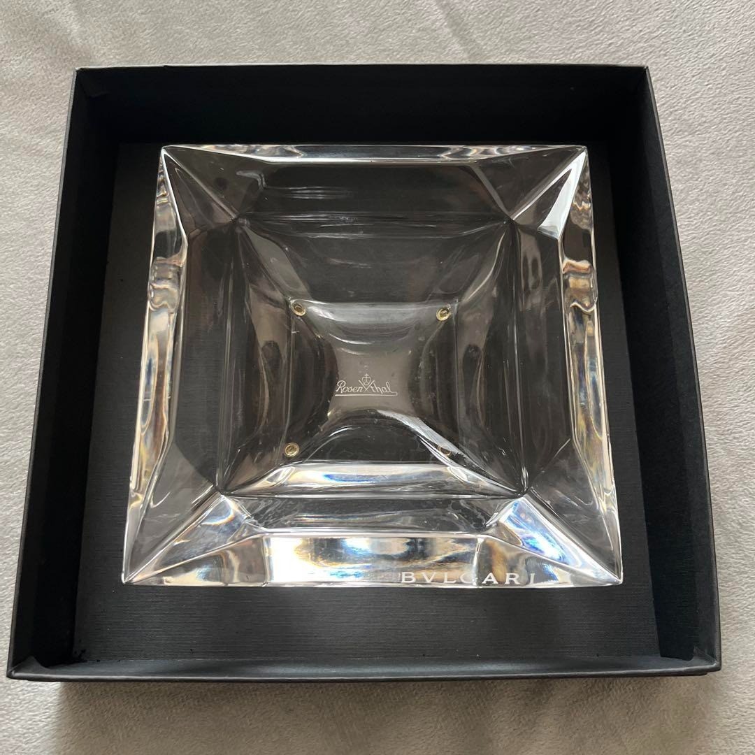 BVLGARI Rosenthal Crystal Ashtray 5.5