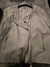 Stunning Grey Leather Jacket By Principles Size 22 was £89 