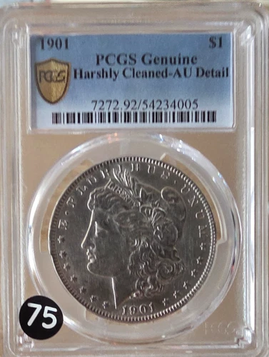 1901-P Morgan Silver Dollar PCGS-Graded/Gold Shield AU Detail Historic