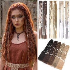 Boho Dreadlock Hair Extensions Braided Ponytails 22" Aburn Blonde Mixed 2 PCS