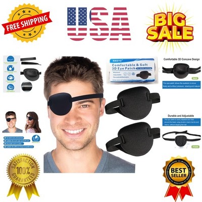 2 Pcs Eye Patches for Adults and Kids,3D Adjustable Eyepatch for Right or Lef...