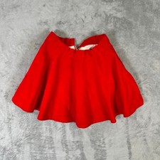 Red Velvet Skater Skirt Mini Flared Holiday Party Zipper Back Kids