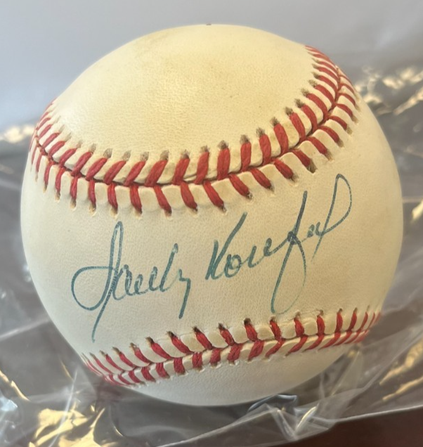 Sandy Koufax Autographed Signed Brooklyn and LA Dodgers (HOF) BASEBALL BECKET CERTIFICATE 