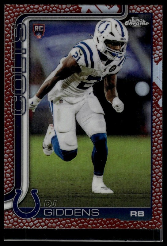 2025 Topps Chrome #390 DJ Giddens Red Pigskin RC