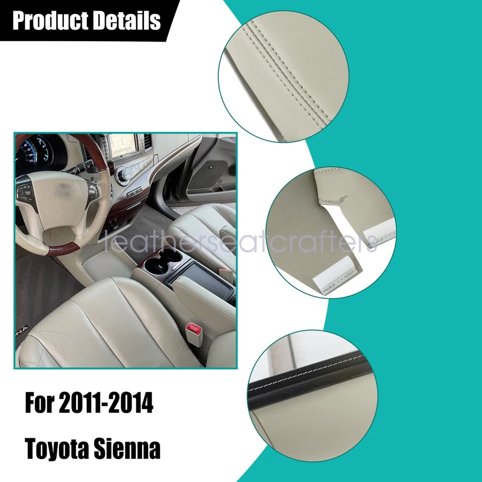 Cubierta de asiento de cuero tostado para parte inferior del conductor Toyota Sienna 2011 2012 2013 2014 Foto 4 de 4