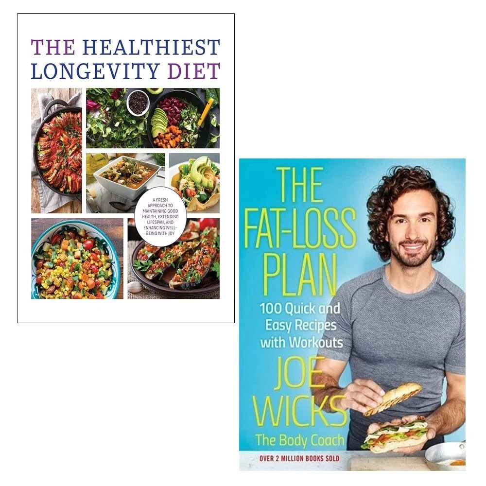 Joe Wicks Fat-Loss Plan,Healthiest Longevity Diet Chartwell Books 2 Books Set