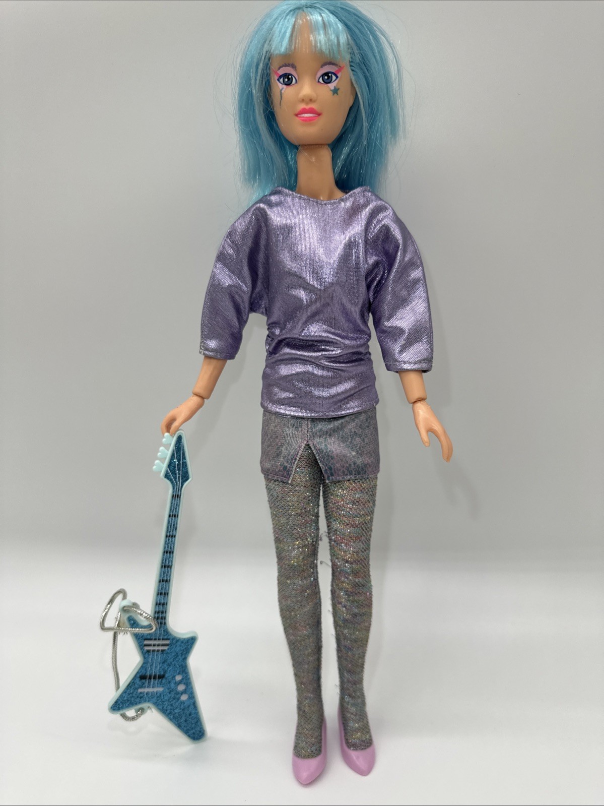 Vintage 1985 Jem And The Holograms Aja Doll Blue Hair Hasbro HTF