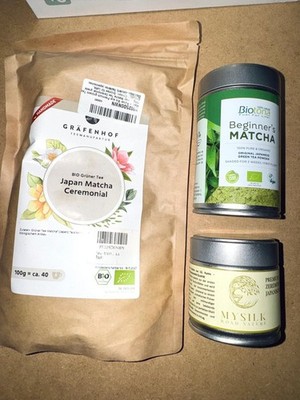 Bio Matcha Pulver Tee | Premium Matchapulver | Grüntee Japan Ceremonial 3 Stk