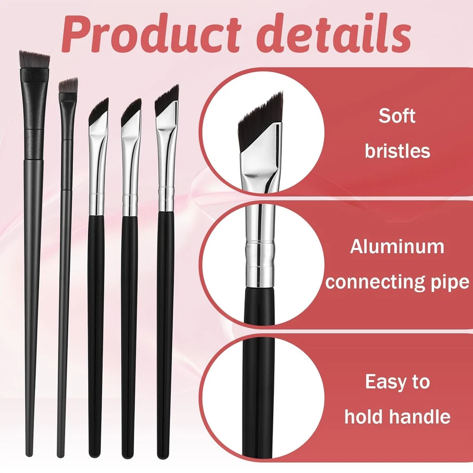 5Pcs Eyeliner Brushes Fine Angled Eye Liner Ultra thin Precision Makeup Brushes - Image 2 of 4