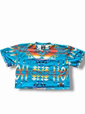 Pendleton Wrangler Shirt M Women Medium Blue Cropped Western Shirt
