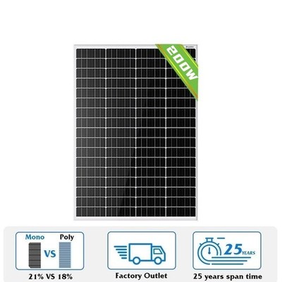 200 Watt Monocrystalline Solar Module 12 V Solar Panel for Garden Sheds Boats