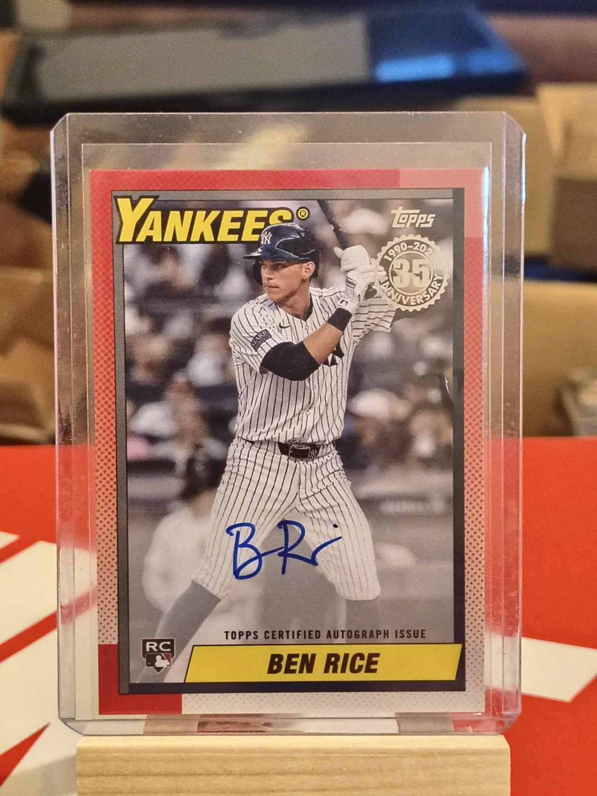 2025 Topps Series 2 Ben Rice 1990 Topps Auto 90B2-BRI NY Yankees RC - ALL STAR