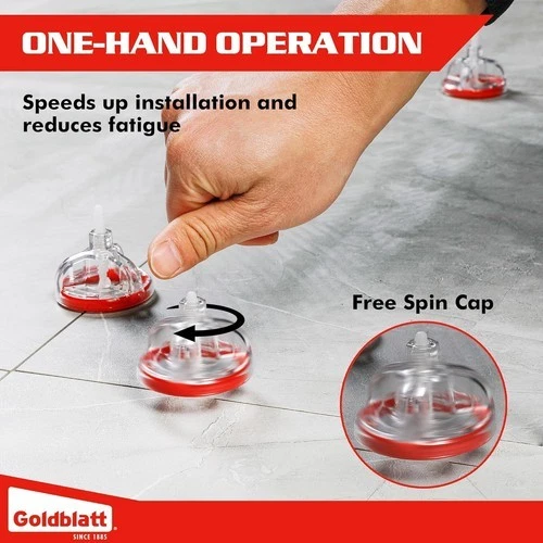 Goldblatt 250pcs 1/16" Tile Spacers&100pcs Free-Spin Reusable Caps Tile Leveling - Image 4 of 4