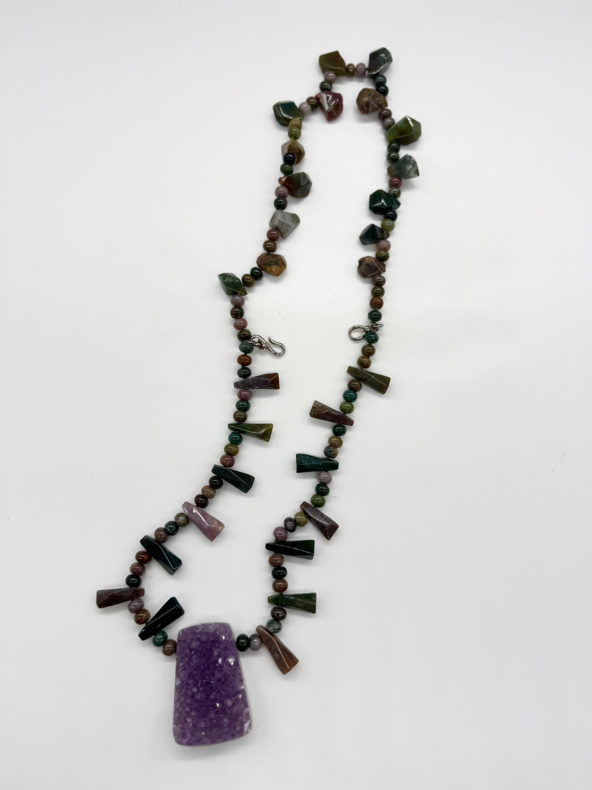 Amethyst Statement Necklace with Large Rough Amet… - image 4