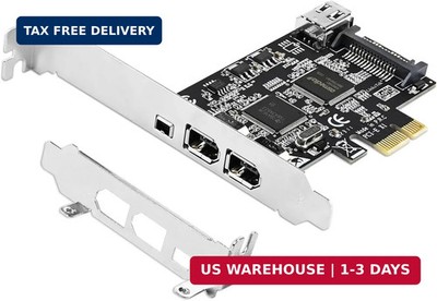 PCIE-TSB43AB23 4-Ports PCIE 1394A Firewire 400 Card for Windows OS and MAC OS PC