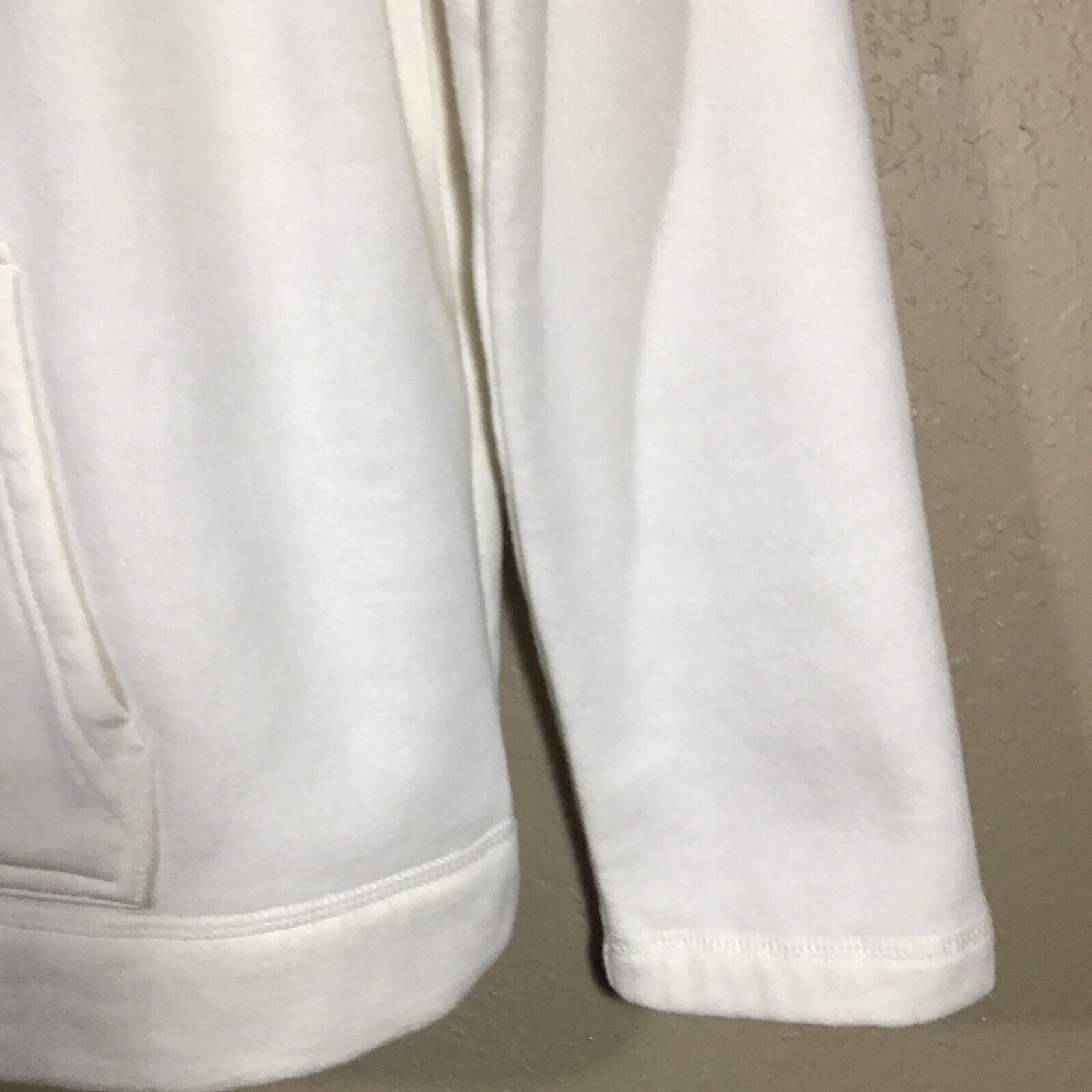 Basic Editions Jacket Ivory Sz M Soft Fleece  1/4… - image 8