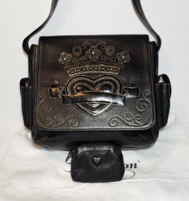 BRIGHTON MASTERPIECE COL QUEEN OF HEARTS EMBROIDERED EMBELLISHED FLAP CROSSBODY 