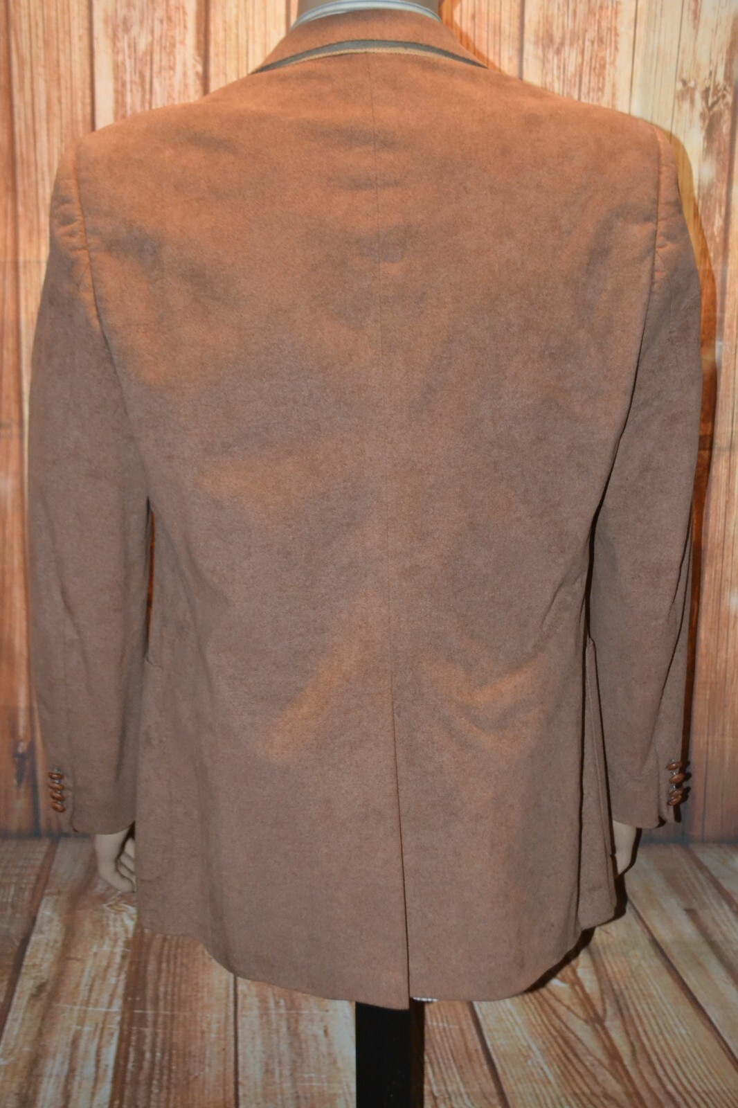 Valentino Uomo Men Leather Suede 2 Wooden Front Button Blazer Sz 40R thumbnail 7