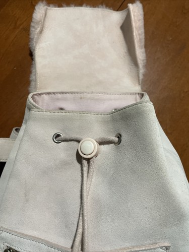 Women's UGG AUSTRALIA Pink Suede Shearling Mini Backpack - Picture 8 of 11