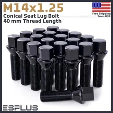 20 BMW Bolt M14x1.25 Black 40mm Fit 1/2/3/4/5/6/7/8/I/M/X-Series W 10-14 Spacers