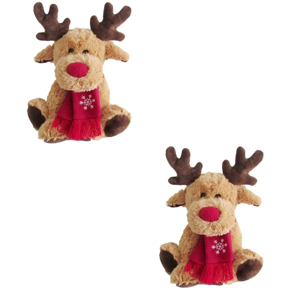 2 pcs rudolph stuffed animal christmas ornaments stuffed elk plush