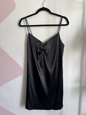 Vintage Black Slip Dress, Victorian Grunge Emo Goth Dark Coquette Medium