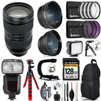 Tamron 35-150mm f/2-2.8 III VXD Lens for Sony E + LED Light + Tripod -128GB Kit
