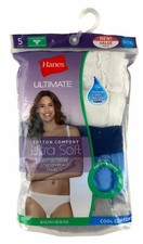 HANES Cool Comfort UltraSoft Tagless Bikini 42HUCC Blue/Wht/Grey 6Pk Size 9/2XL