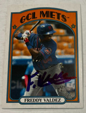 FREDDY VALDEZ SIGNED 2021 TOPPS HERITAGE MINOR LEAGUE BASEBALL CARD AUTO