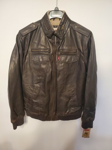 Levi's Mens Brown Leather Jacket Coat 