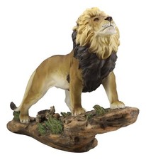 Large African Wildlife Lion Ascending On Pride Rock Statue 16.25"L