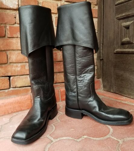 Swashbuckler Boots Męskie 10EE Prawdziwa czarna skóra cosplay GOT CABOOTS - Zdjęcie 1 z 6