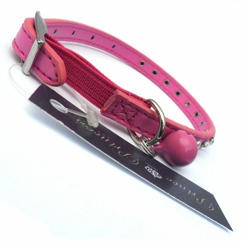 Bling Cat Collar Diamante Crystal Safety Elastic Designer White Pink New w/tags - Picture 7 of 20