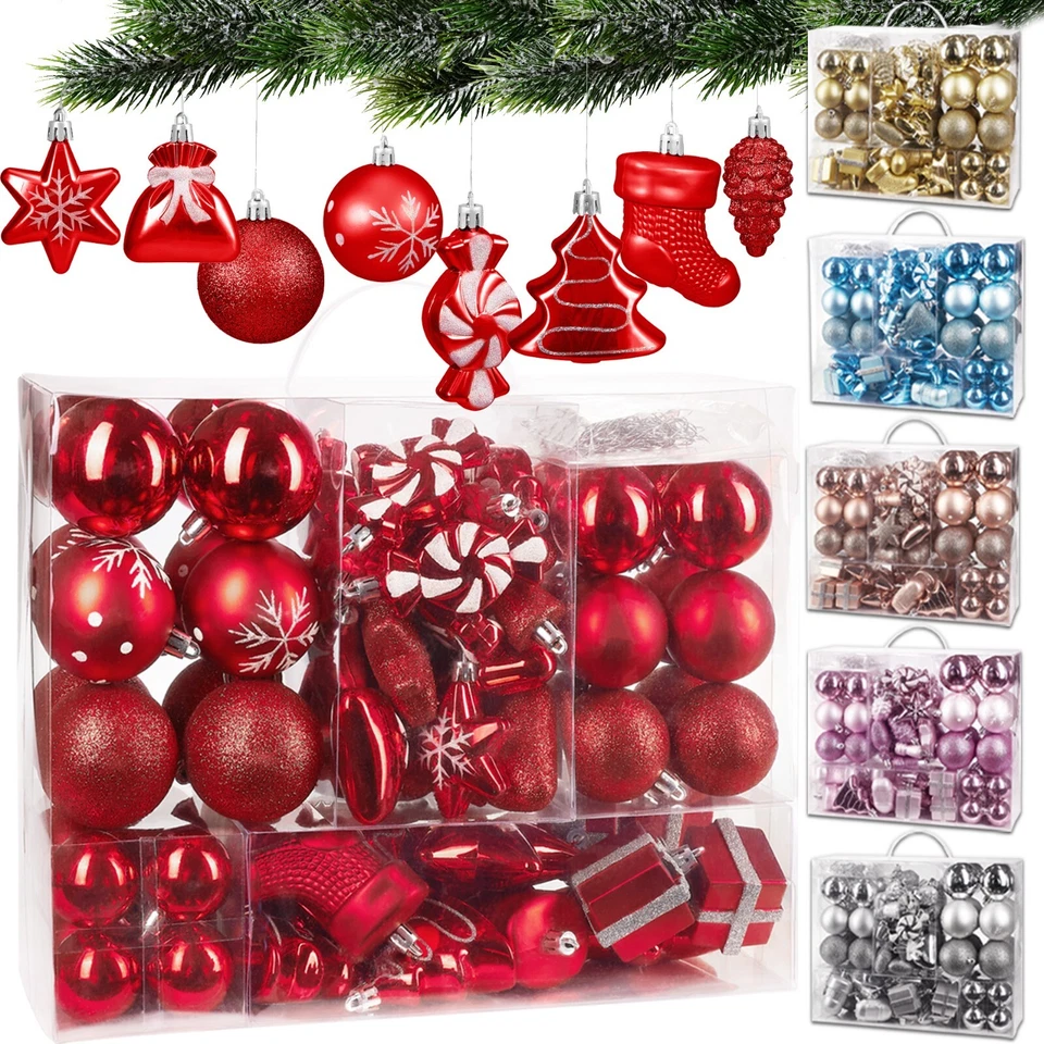 BRUBAKER 77 Set Sfere in Plastico Resiste 7/6/5cm Palla Albero Palla di natale - Immagine 2 di 4