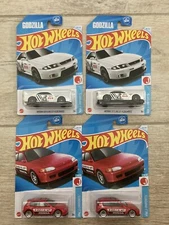 Hot Wheels Nissan Skyline GT-R (BCNR33) Godzilla & 92 Civic EG Lot of 4