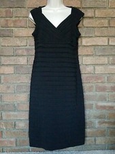 Dressbarn Collection shutter pleat sleeveless little Black dress 12 FLAWLESS