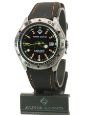 ALPHA SAPHIR alte Herren Armbanduhr Uhr 4006-B Edelstahl NEU NOS; K85 760