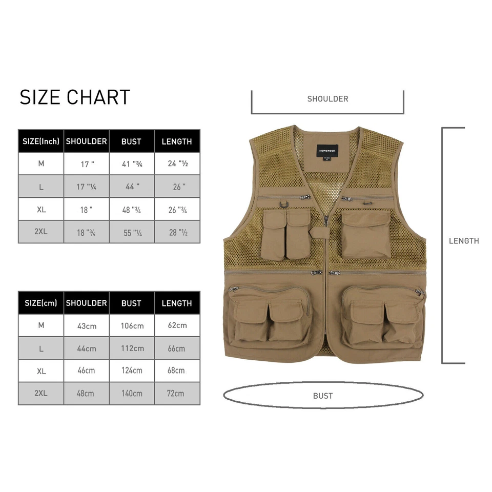 Mororock Fishing Vest Mesh 16 Pockets Photography Quick Dry Waistcoat Jacket - Image 2 of 4