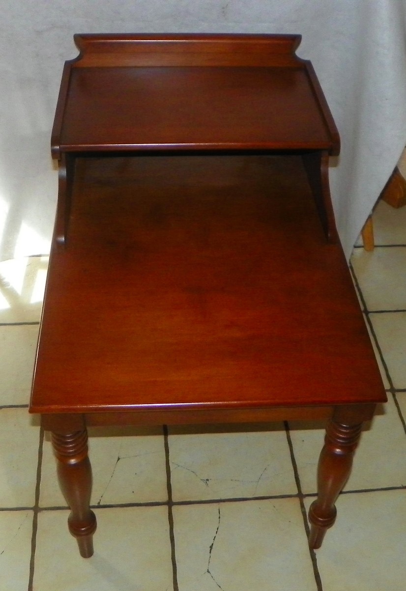 Mid Century Solid Cherry Step End Table by Conant Ball (SET