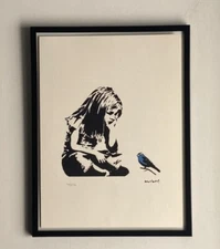 lithographie banksy avec certificat et encadrée 