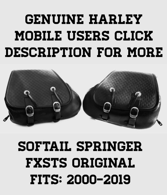 OEM Harley Davidson Softail Black Leather FXSTS Springer Saddle bags