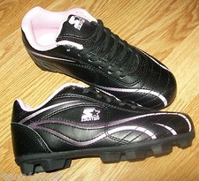 Girls Athletic Cleats BLACK PINK All Purpose STARTER Size 5