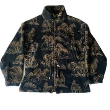 Tsunami Women's Rare Jacket Horse Pattern Size Small Black/brown/tan Canada